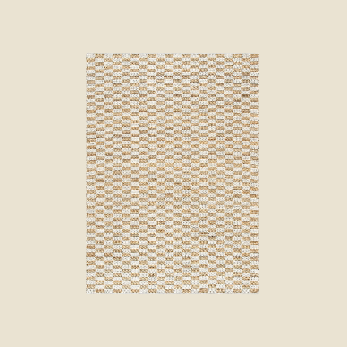 Geometric beige and ivory rug 